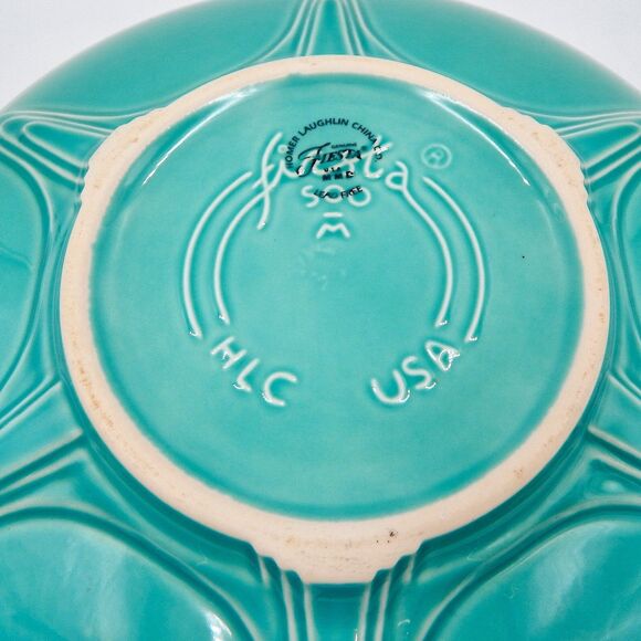 Fiesta Fiestaware Homer Laughlin Presentation Serving Bowl Turquoise 11 Inch - Picture 8 of 9